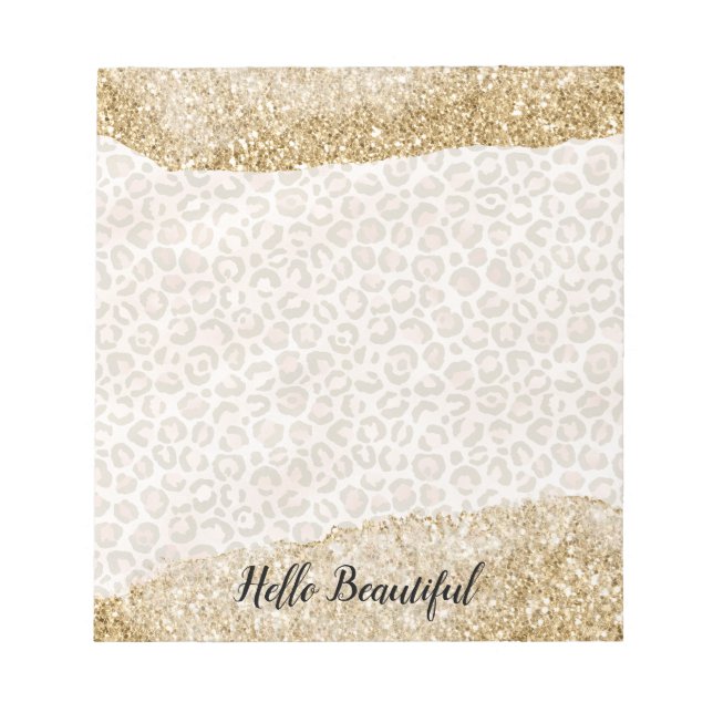 Bloc-note Empreinte de léopard de Parties scintillant Girly  (Devant)