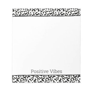 Bloc-note Empreinte de léopard noir blanc