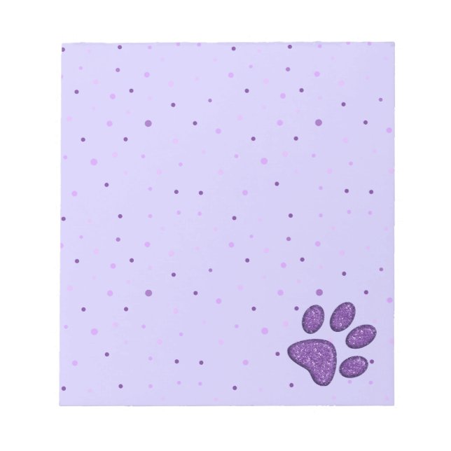 Bloc-note empreinte de patte de chat mousseux - violet (Devant)