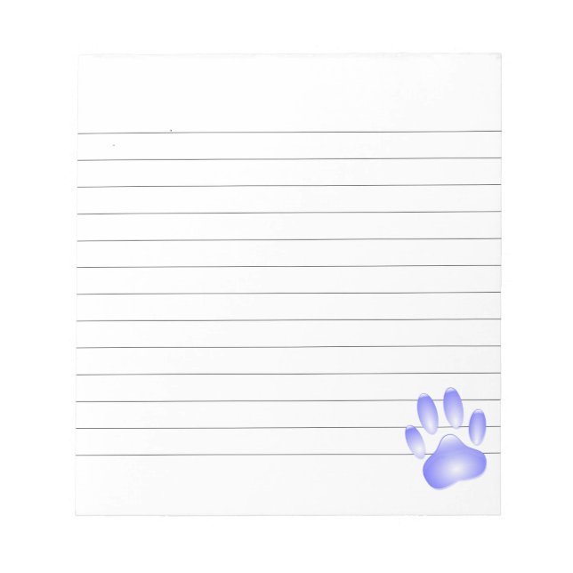 Bloc-note Empreinte de patte de chien de verre sur mesure (Devant)