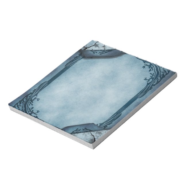 Bloc-note En-tête gothique Parchemin Bleu (Tourné)