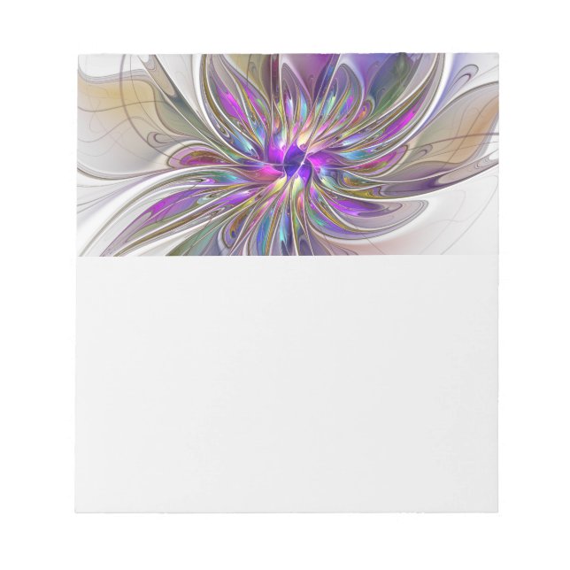 Bloc-note Energetic, Colorful Abstract Fractal Art Flower (Devant)