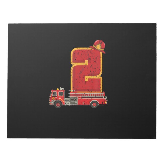 Bloc-note Enfant de 2 ans Cadeaux d'anniversaire pompier (Devant)