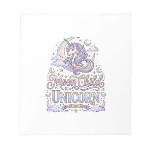 Bloc-note Enfant Lune Licorne Licorne Conception Originale Z