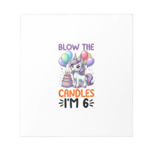 Bloc-note Enfants licorne 6ème fête d'anniversaire garçon 6