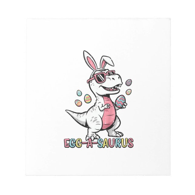 Bloc-note Enfants Pâques Dino Lapin Œuf A Saurus Trex Lapin  (Devant)