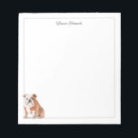 Bloc-note English Bulldog Gray Border<br><div class="desc">A personalized watercolor English Bulldog notepad with tear off pages. This unique design makes a wonderful gift. Easily change the font style and color using the online template tools.</div>