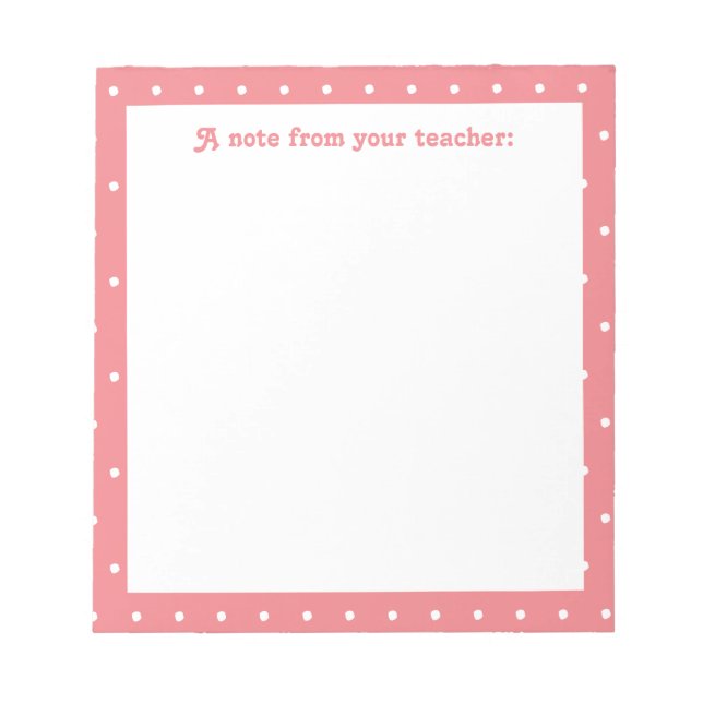 Bloc-note Enseignant de l'école primaire Motif simple point (Devant)