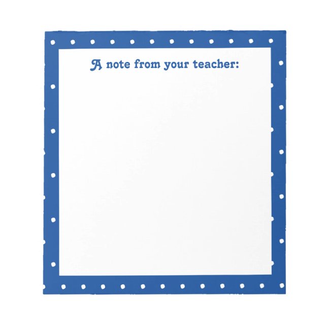 Bloc-note Enseignant de l'école primaire Motif simple point (Devant)