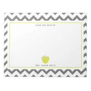 Bloc-note Enseignant Gray Chevron Neon Apple