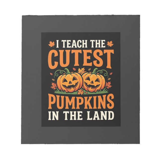 Bloc-note Enseignant Halloween Citrouilles Les Plus Mignonne (Devant)