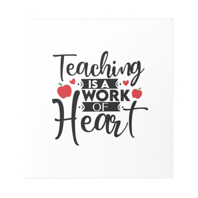 Bloc-note Enseignant L'Art L'Enseignement Est Une Oeuvre De  (Devant)