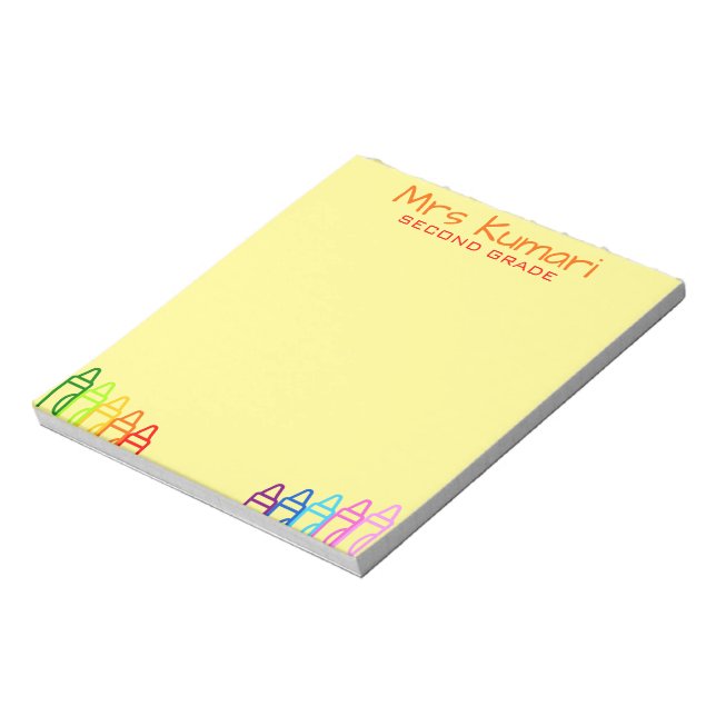 Bloc-note Enseignant personnalisé Crayon Design Post-It Note (Tourné)
