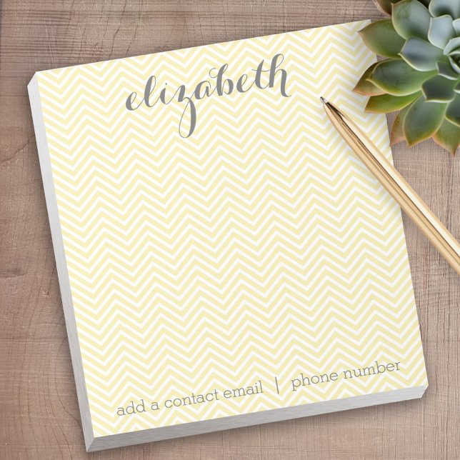 Bloc-note Ensemble de papeterie papillon jaune et gris pour  (Personalized notepad - great for a gift or your home office)