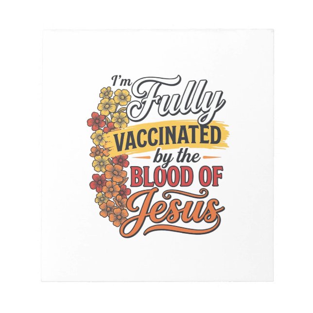 Bloc-note Entièrement vacciné par le sang de Jésus conceptio (Devant)