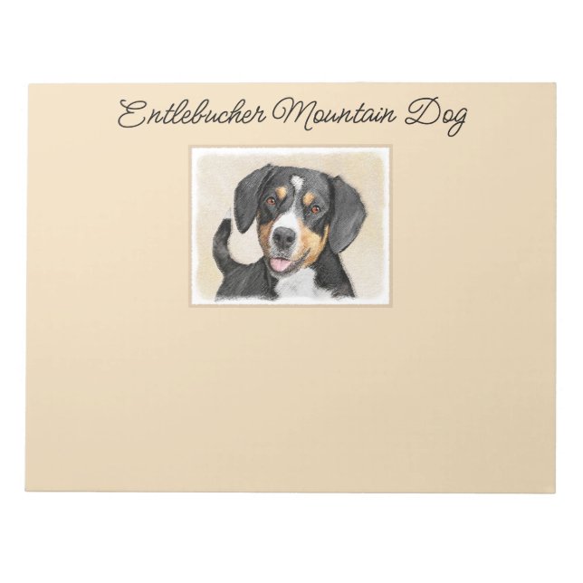 Bloc-note Entlebucher Mountain Dog Painting Original Chien A (Devant)