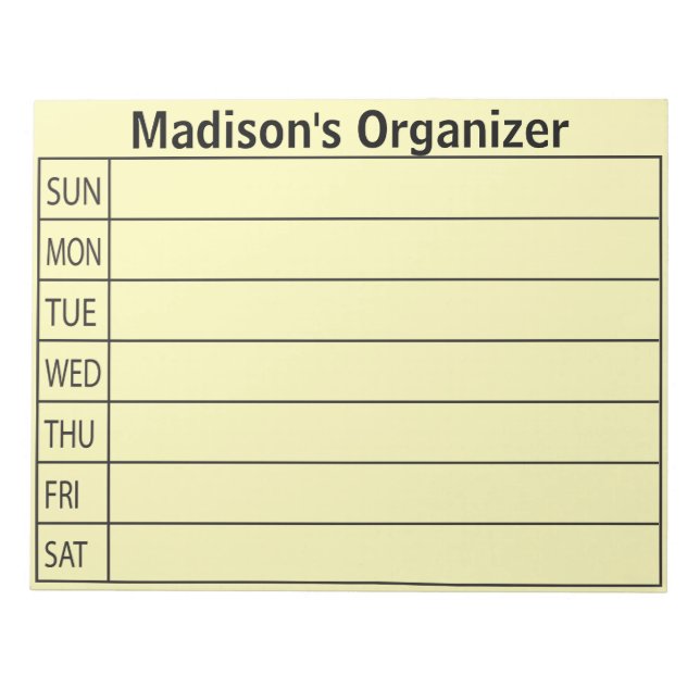 Bloc-note Entreprise de planification quotidienne (Devant)