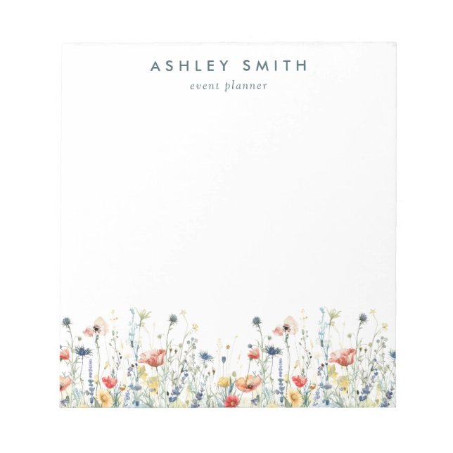 Bloc-note Entreprise Fleur sauvage dynamique (Devant)