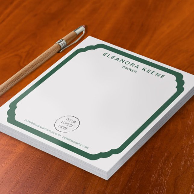Bloc-note Entreprise Forest Green Logo, Nom et Coordonnées (Créateur téléchargé)