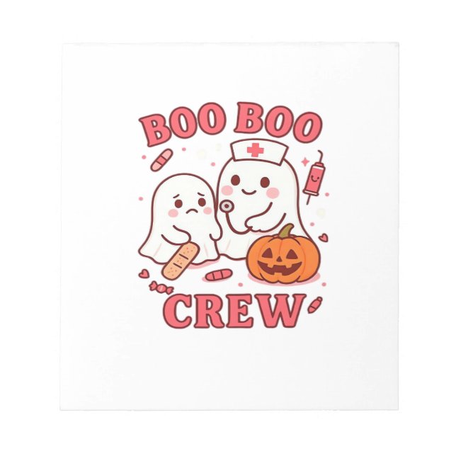 Bloc-note Équipage Boo Boo Infirmière Drôle Halloween Fantôm (Devant)