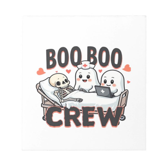 Bloc-note Équipage Boo Boo Mignon Halloween Infirmière Fantô (Devant)