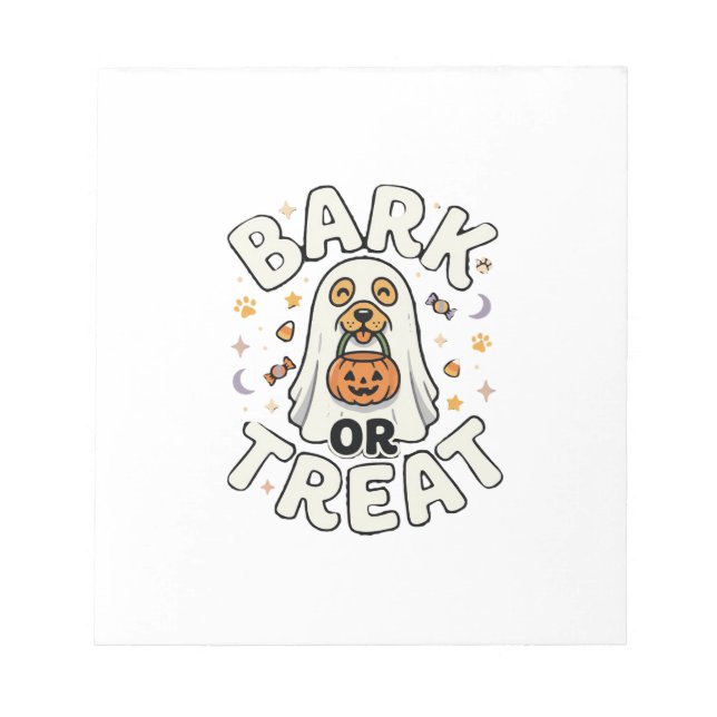 Bloc-note Équipe de friandises d'Halloween pour chiens (Devant)