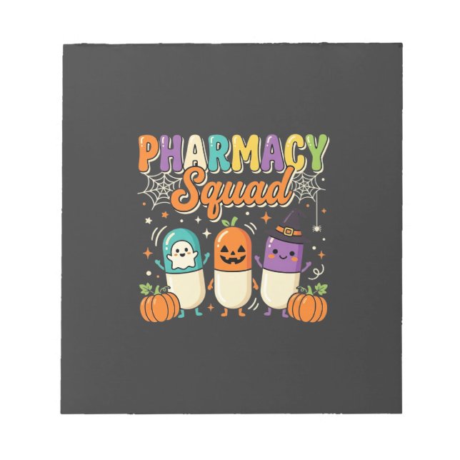 Bloc-note Équipe de pharmacie Halloween Ghost Pills Design_1 (Devant)