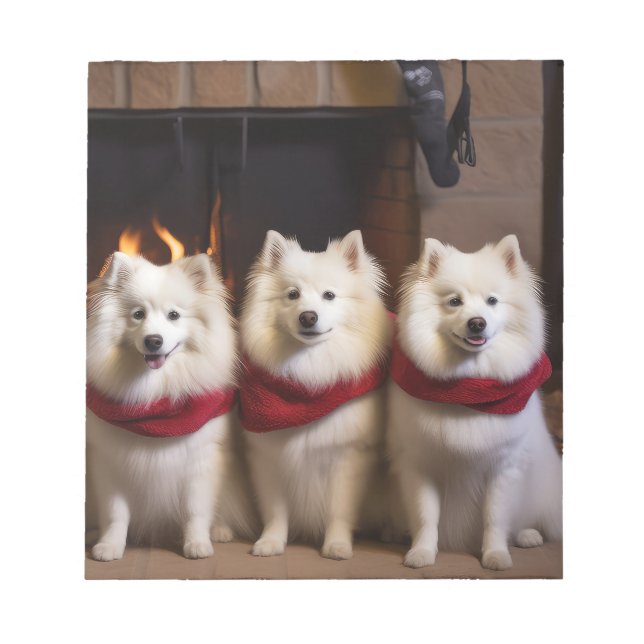 Bloc-note Eskimo Américain au coin du feu de Noël (Devant)
