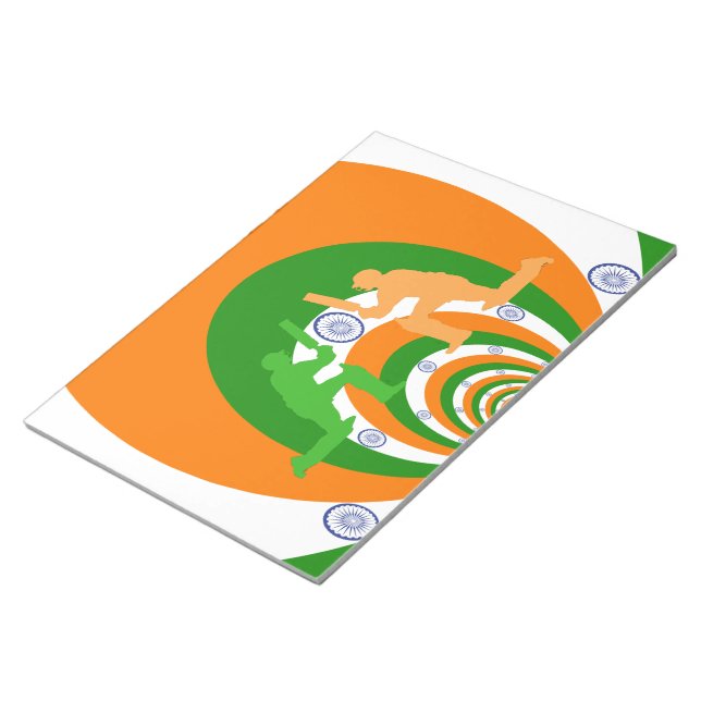 Bloc-note Esprit de cricket indien : Design abstrait (Incliné)