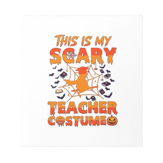 Bloc-note Est Costume d'enseignant effrayant Halloween Sorci (Devant)