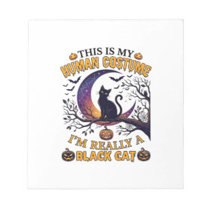 Bloc-note Est Costume Humain Chat Noir Halloween Lune_1