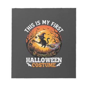 Bloc-note Est Premier Costume d'Halloween Balai Chat Noir_1