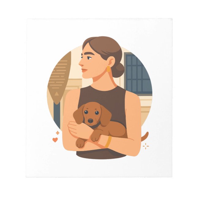 Bloc-note Esthétique moderne de maman de chien avec un chiot (Devant)