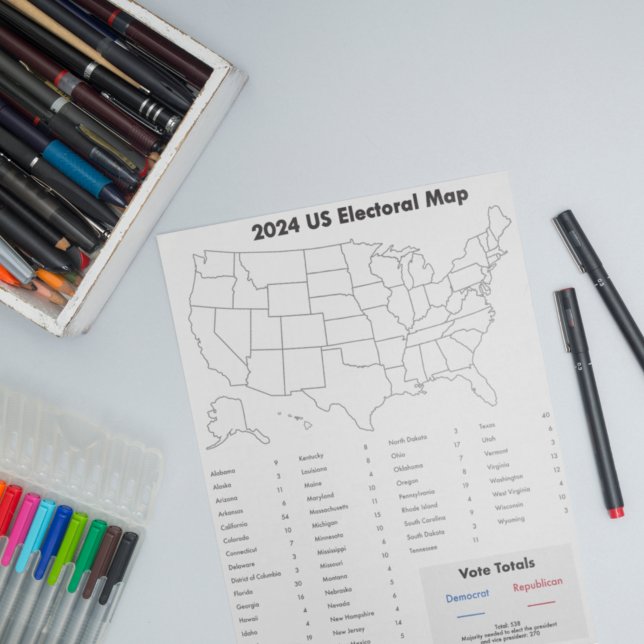 Bloc-note États-Unis 2024 Électorale Carte des devoirs (Créateur téléchargé)