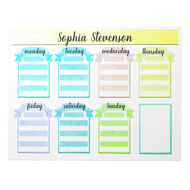 Bloc-note Éteignez Calendrier, créez-vous, planificateur ble (Devant)