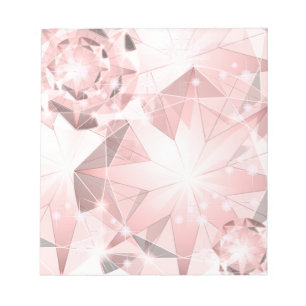 Bloc-note Étincelle en diamant rose sur Pastel clair brillan
