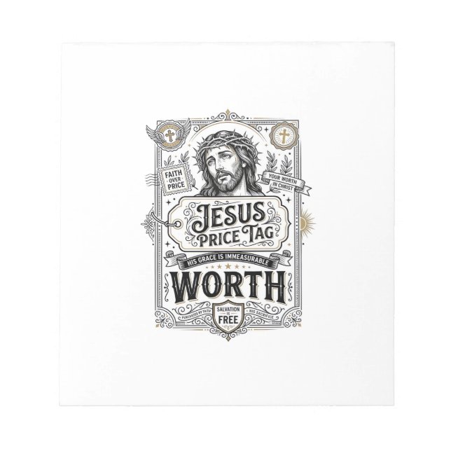 Bloc-note Étiquette de prix de Jésus vaut la peine Étiquette (Devant)