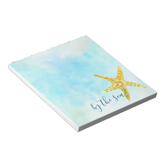 Bloc-note Étoile jaune côtière aquarelle eau            (Incliné)