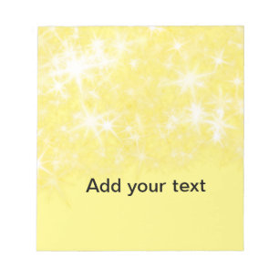 Bloc-note Étoiles scintillantes de paillettes jaunes simples