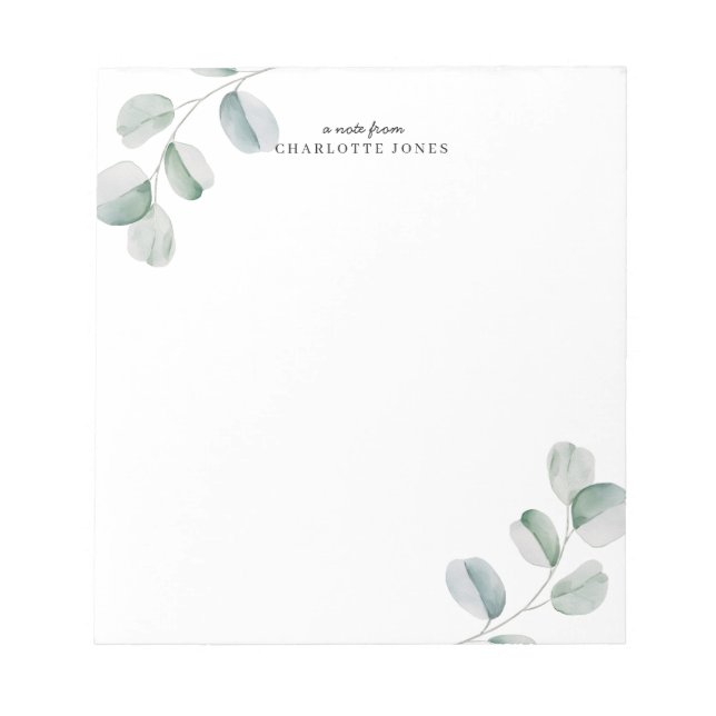 Bloc-note Eucalyptus Simple Personnalisé (Devant)