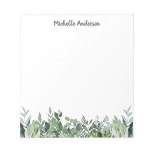 Bloc-note Eucalyptus verdoyant aquarelle personnalisé