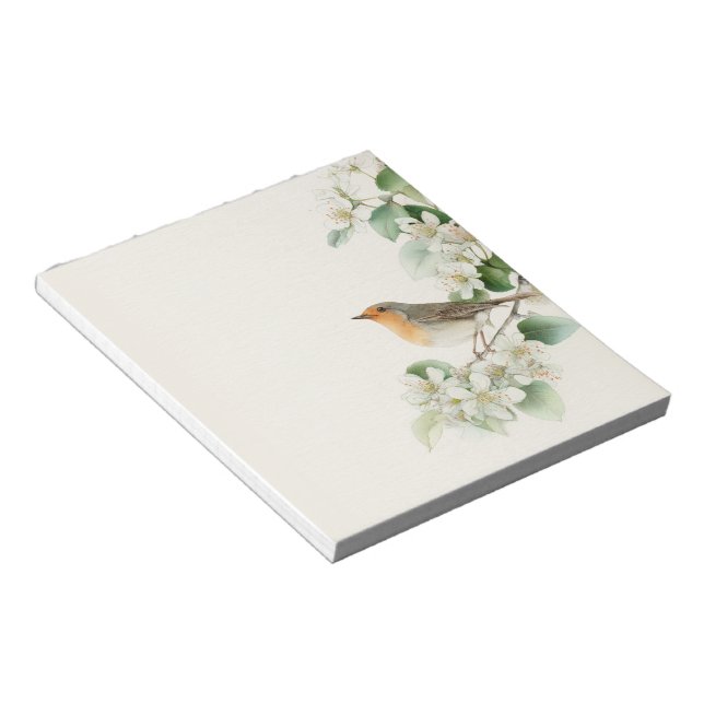 Bloc-note European Robin & Hawthorn – Editable Botanical Wed (Incliné)