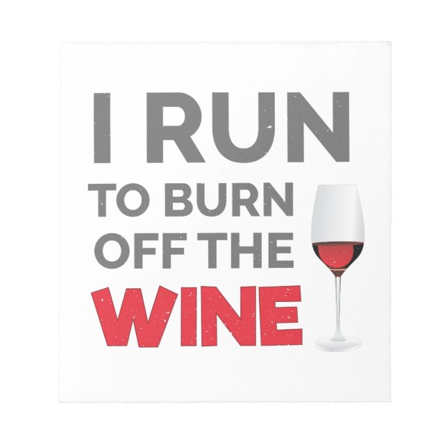 Bloc-note Exercice De Fitness Je Cours Pour Brûler Le Vin (Devant)