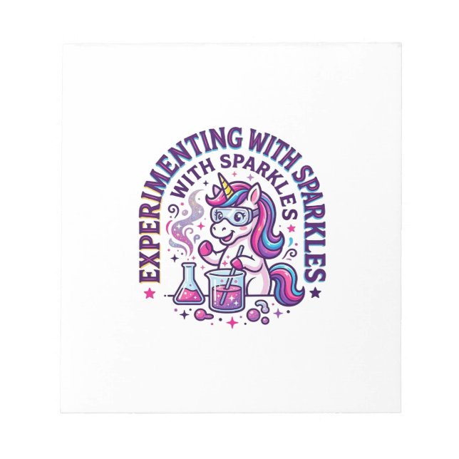 Bloc-note Expérience de licorne avec publicité coupée d'étin (Devant)