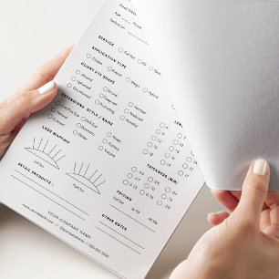 Bloc-note Eyelash Extension Client Enregistrement 40 Pages
