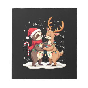 Bloc-note Fa La La Llama Xmas Lights Sloth Riding Llama Chri