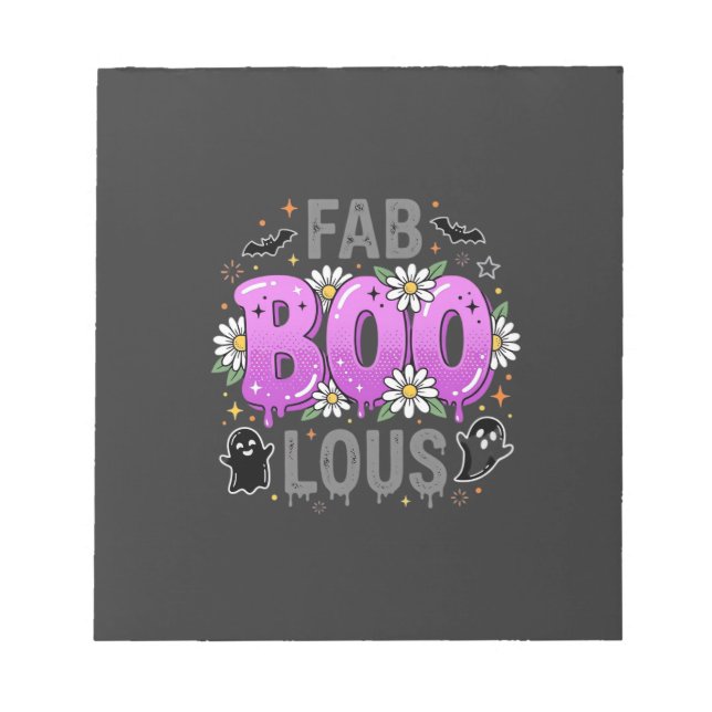 Bloc-note Fab Boo Lous modèle de fantôme d'Halloween_1 (Devant)