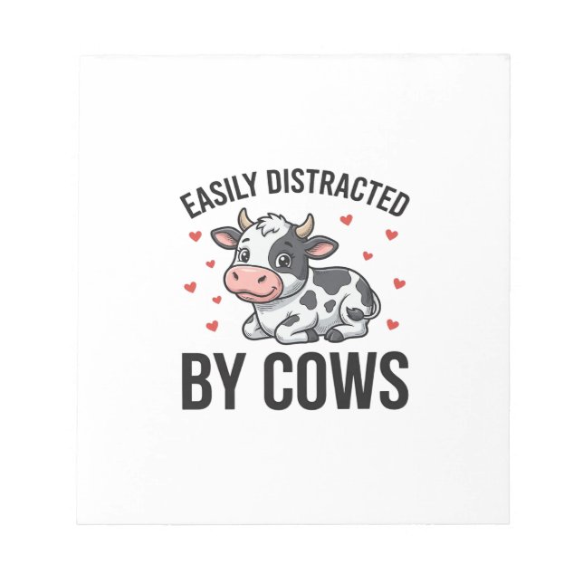 Bloc-note Facilement distrait par les vaches Graphique de va (Devant)