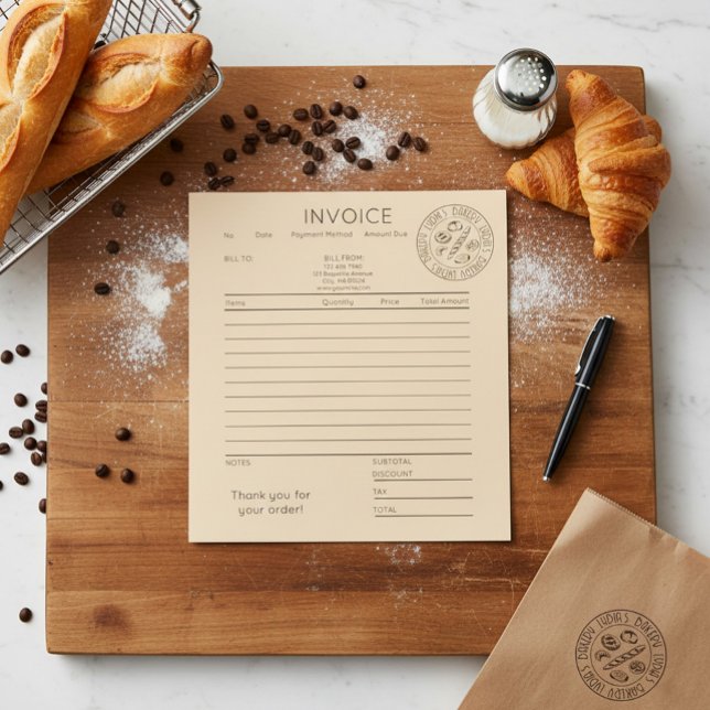 Bloc-note Facture de la boulangerie Kraft personnalisée (Créateur téléchargé)