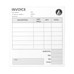 Bloc-note Facture de logo modifiable